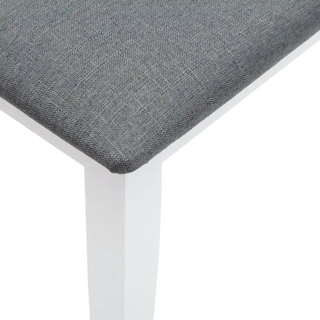 Panca-Sgabello 90 cm Bianco in Legno Massello di Hevea 708977
