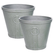 Vaso per piante in fibra di argilla grigio  37 x ⌀ 36 cm per esterni interni per tutte le stagioni