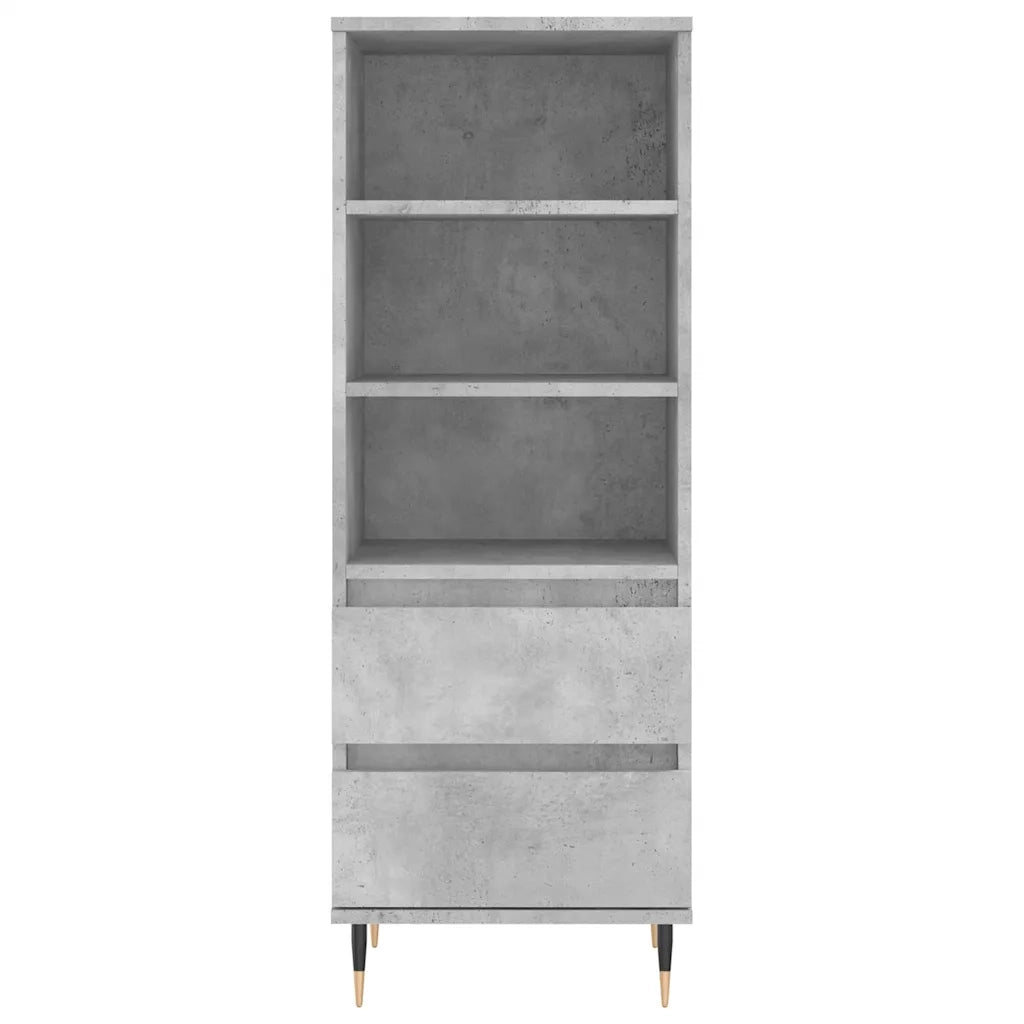Credenza-Buffet-Armadio da cucina Grigio Cemento 40x36x110 cm in Legno Multistrato 588211