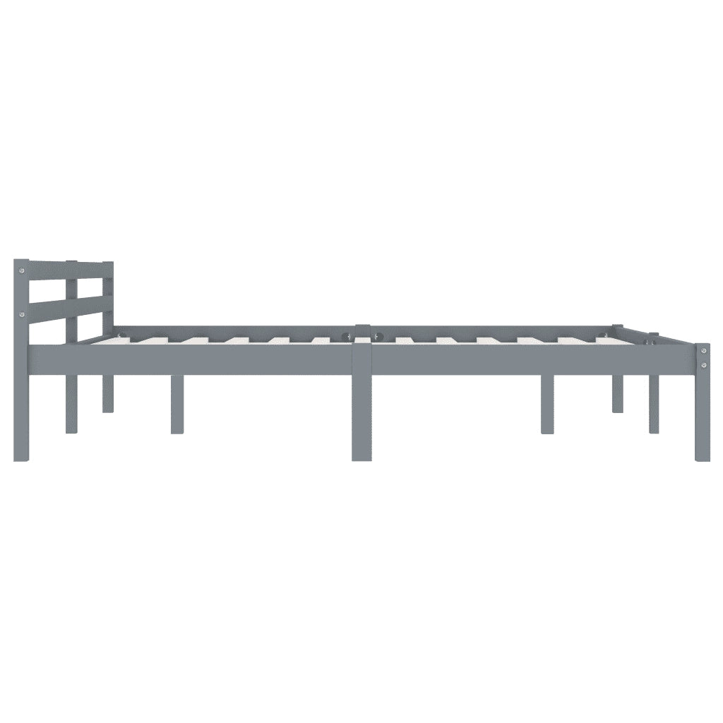 Giroletto senza Materasso Grigio 180x200 cm Legno Massello Pino 283201