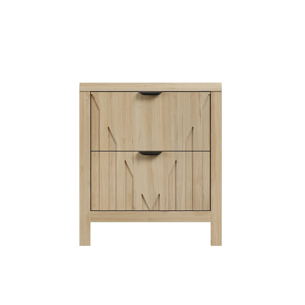 COMODINO con cassetto 64 x 46,5 x 18 cm Effetto rovere