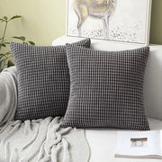 Set di 2 coprileto Corduroy Decorativo coprileto di divano coprileto decorativo per divano morbido per salotto camera da letto 45 x 45 cm, 18 x 18 pollici Grigio