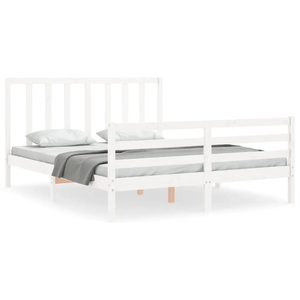 Giroletto senza Materasso-Struttura Letto Bianco 160x200 cm Legno Massello Pino 284580