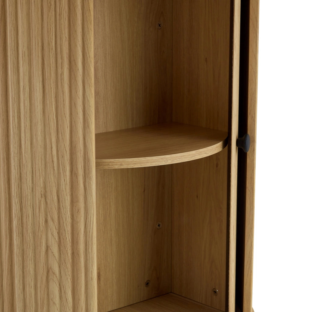 Tavolo rotondo 115x115x74 cm con contenitore; struttura stabile in MDF; naturale