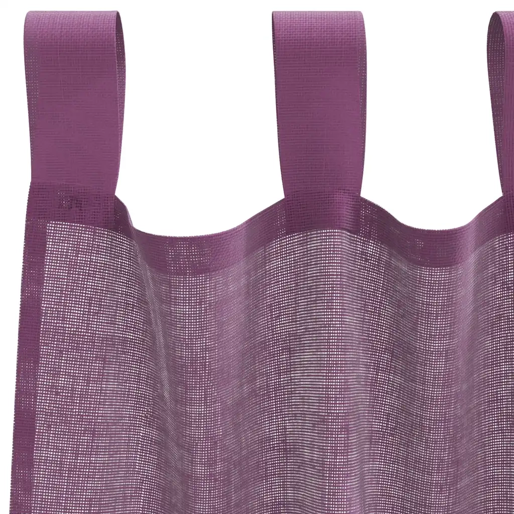 Tende in Voile con Passanti 2 pz Viola 140x260 cm 4102295