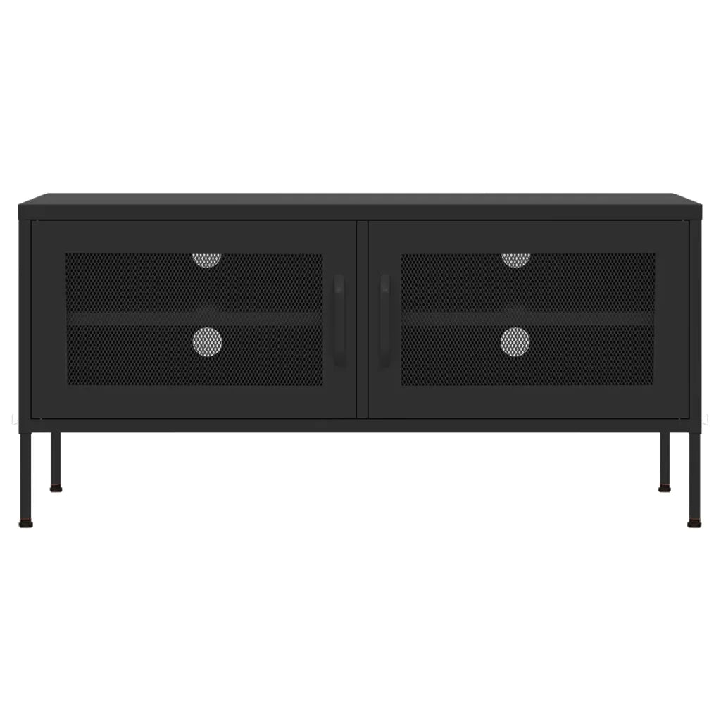 Mobile TV Nero 105x35x50 cm in Acciaio 336241