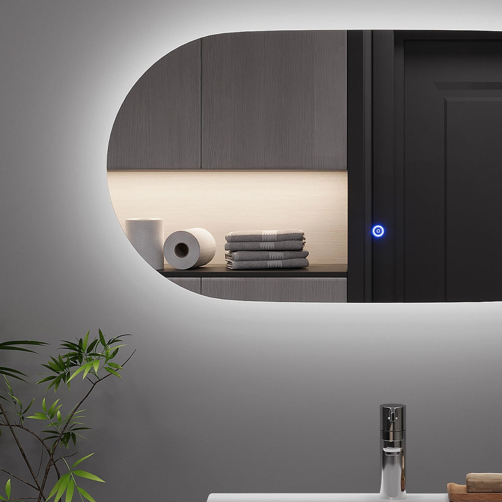 Vicco Specchio bagno Vetro 80 x 40 cm con retroilluminazione