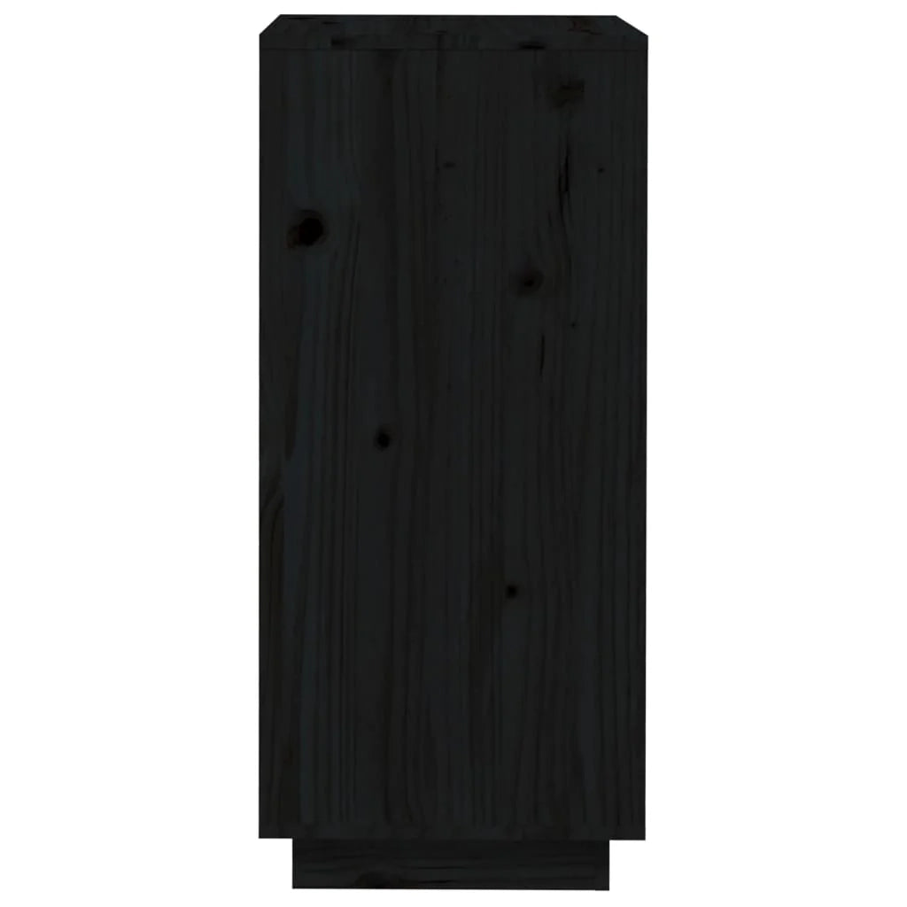 Scarpiera mobiletto portascarpe mobile per ingresso/corridoio/soggiorno 35 x 35 x 80 cm legno di pino massiccio nero 02_0021968