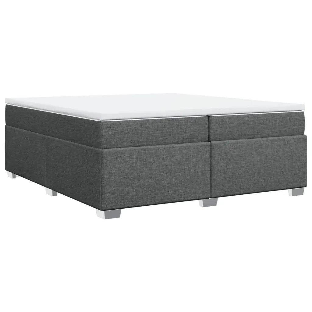 Giroletto a Molle con Materasso Grigio Scuro 200x200 cm Tessuto 3285159