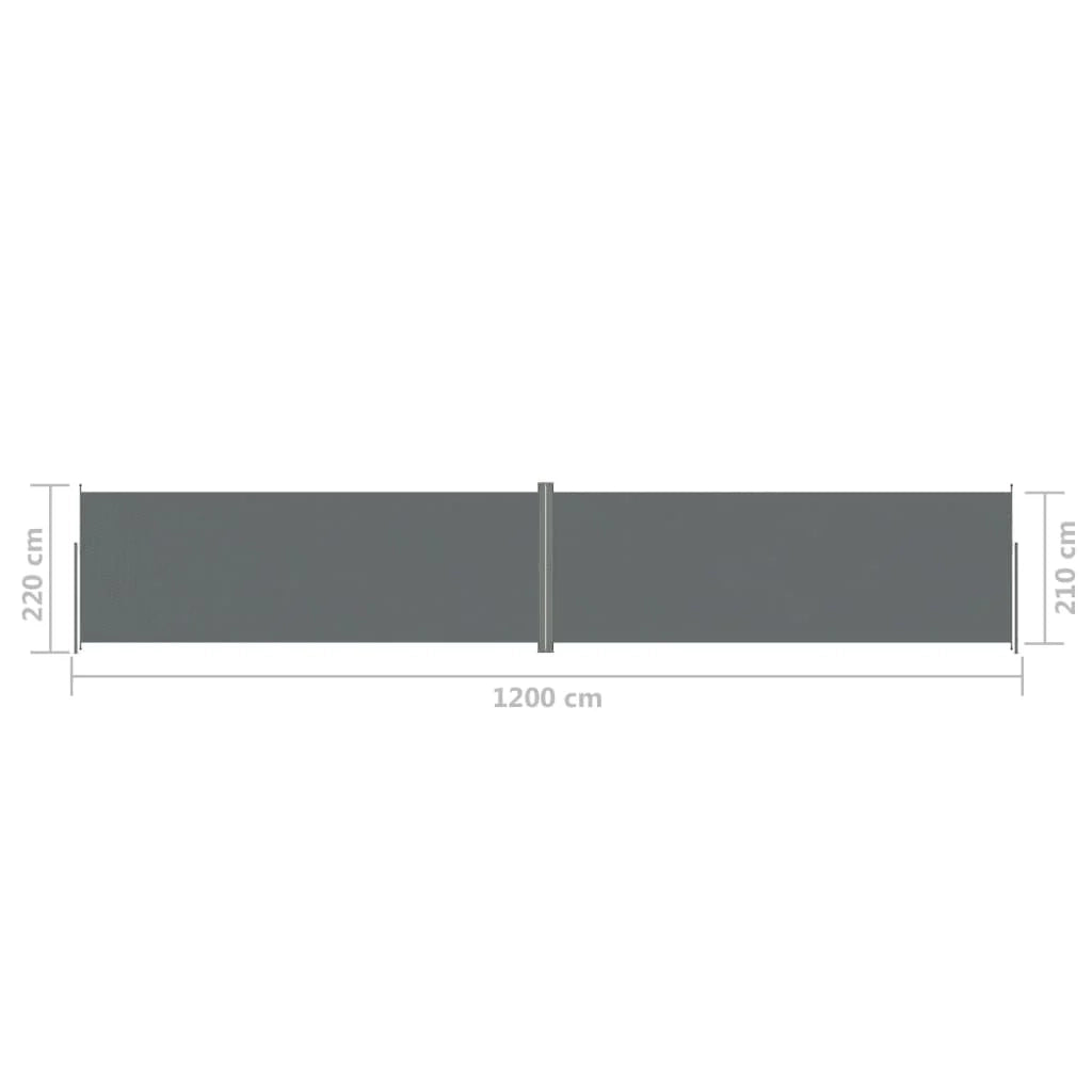 Tenda da sole laterale retrattile/schermo privacy per patio giardino terrazza balcone antracite 220 x 1200 cm 02_0007125