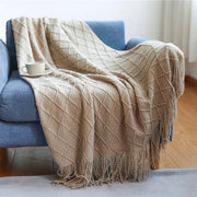 Deken decorativo con spazzole per divano letto, morbido, caldo e confortevole, leggero per la primavera e l'estate (130 cm x 230 cm) - Khaki - 130*230CM