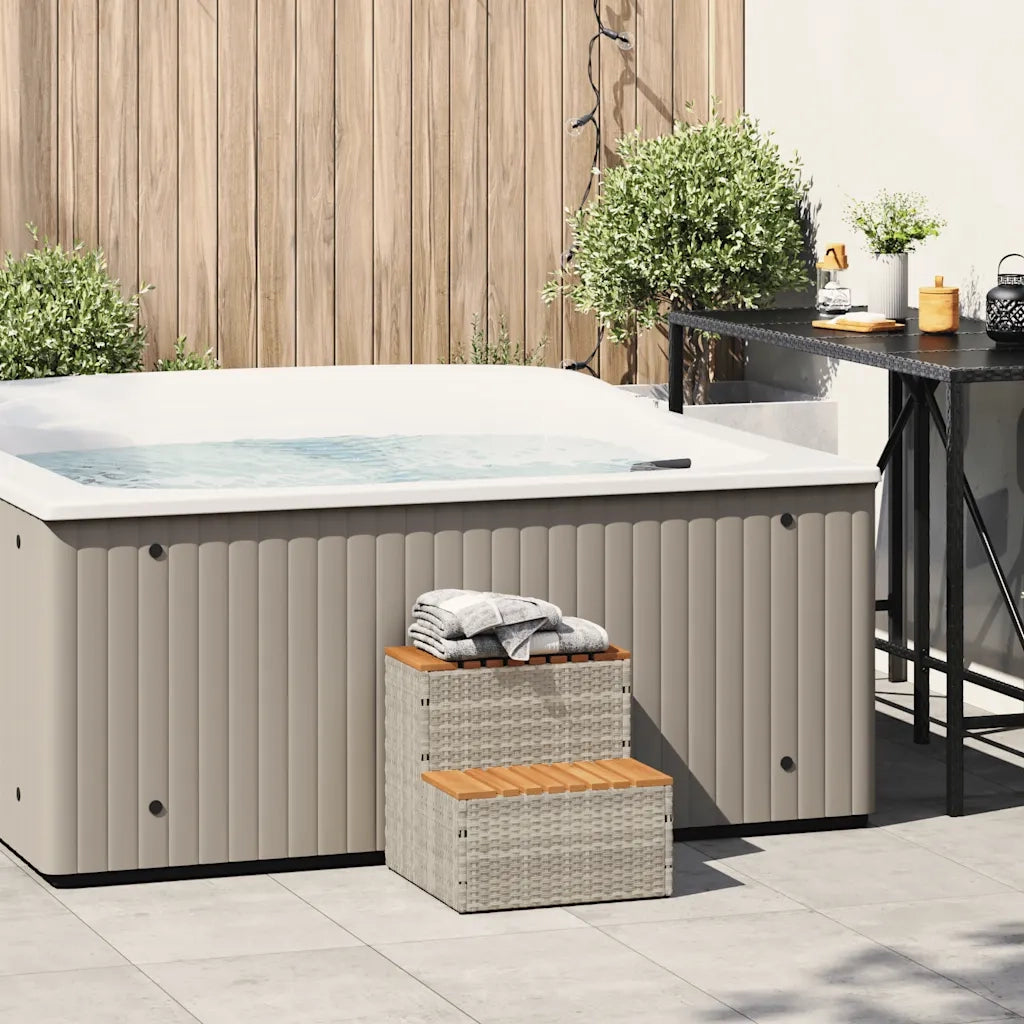 Bordo per Vasca Idromassaggio Polyrattan&Massello Acacia 4103943