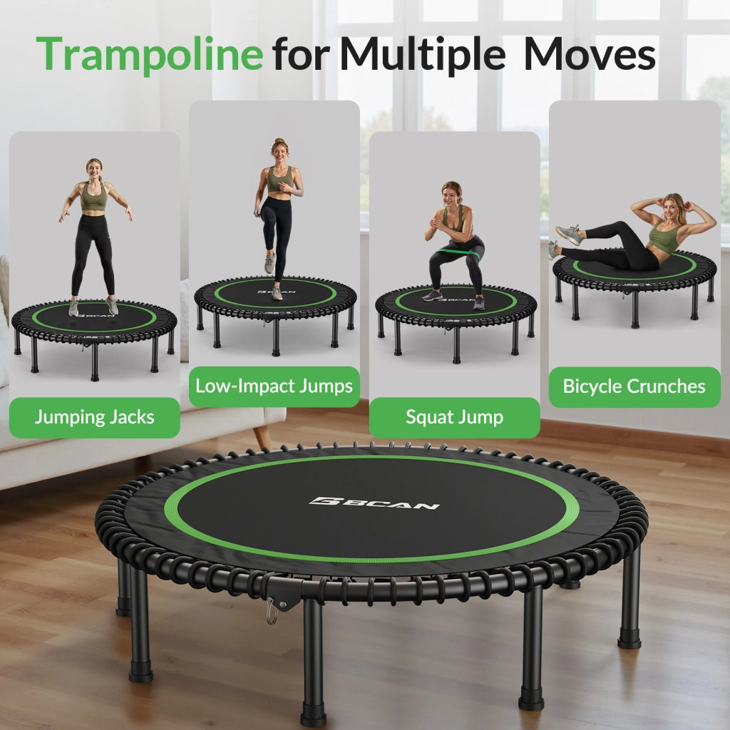 Trampolino Fitness Pieghevole 122cm ¨C Xylo ¨C Capacit¨¤ 250kg con Corde Elastiche