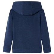 Felpa da Bambino con Cappuccio Blu Marino M¨¦lange e Arancione 128
