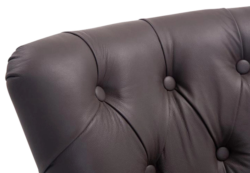 Sgabello Lakewood vera pelle antico-chiaro marrone