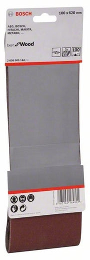 2608606144 - Set di nastri abrasivi da 3 pz. X440 100 x 620 mm, P100, BEST for LEGNO+VERNICE
