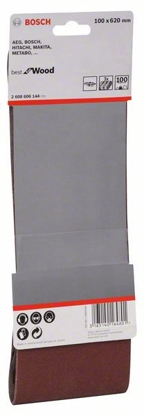 2608606144 - Set di nastri abrasivi da 3 pz. X440 100 x 620 mm, P100, BEST for LEGNO+VERNICE