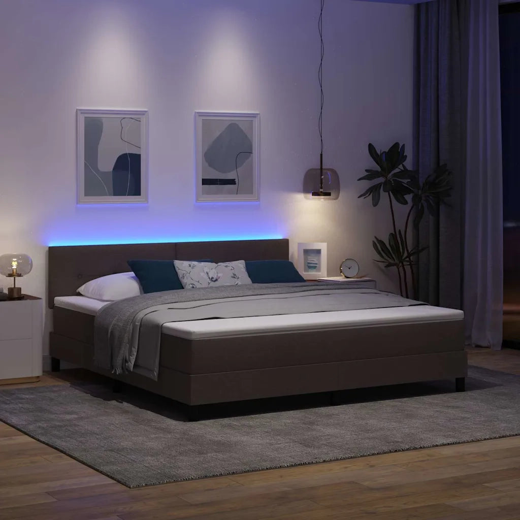 Letto a molle con materasso Marrone Scuro 180 x 200 cm Tessuto 3342229