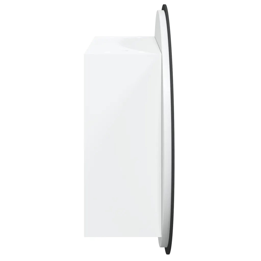 Armadio da Bagno con Specchio Rotondo e LED Bianco 47x47x17,5cm 345583