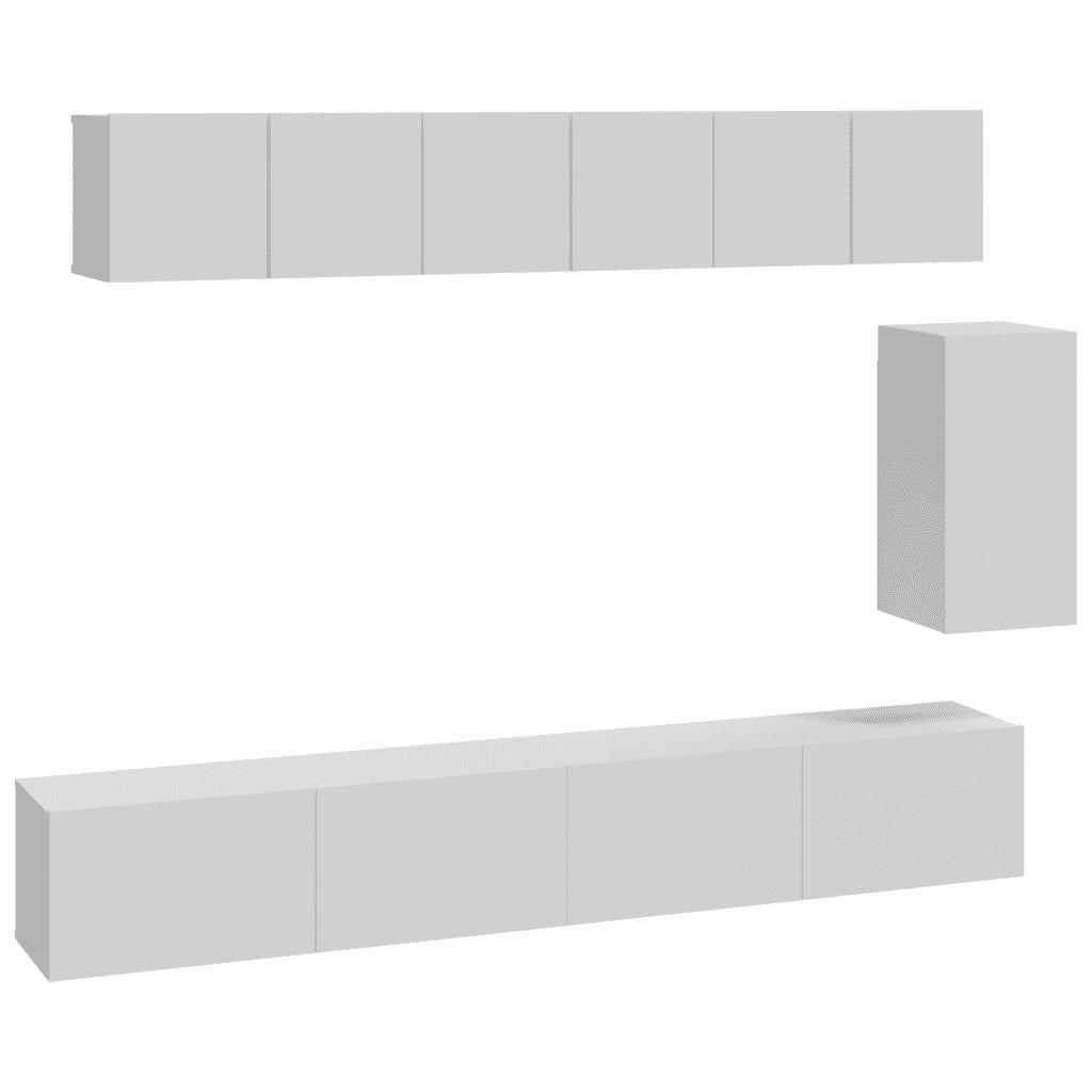 Set di Mobili Porta TV 6 pz Bianco in Legno Multistrato 3114614