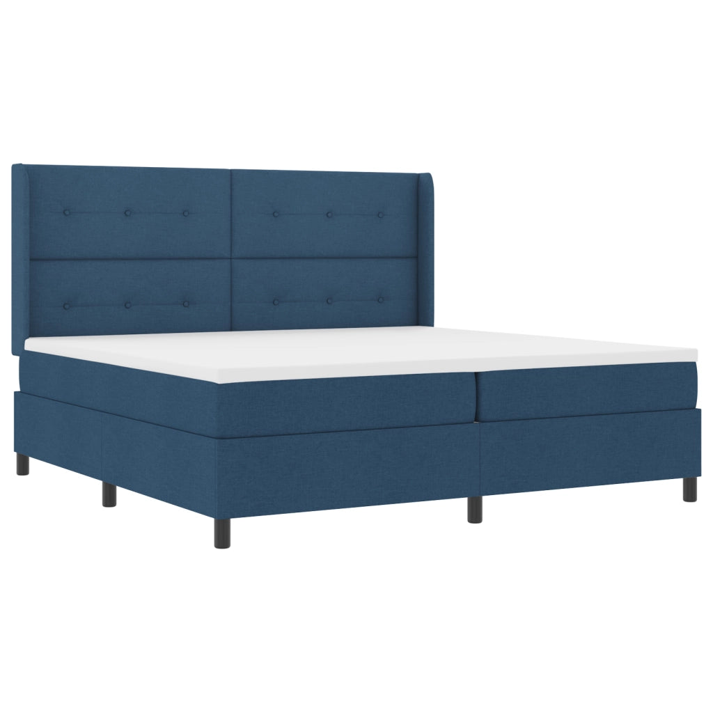 Letto a Box Spring  con Materasso e LED Blu 200x200 cm Tessuto