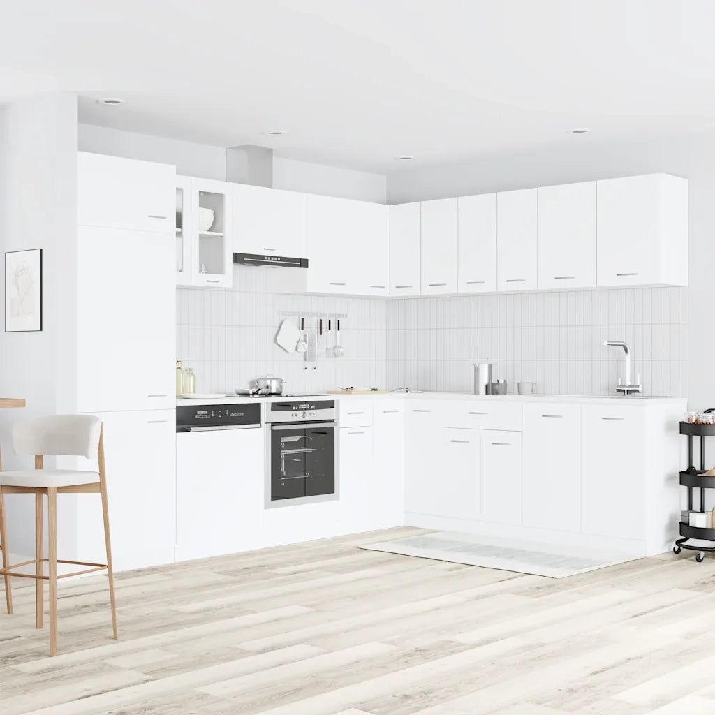 Set Armadi da Cucina 14 pz Bianco in Truciolato