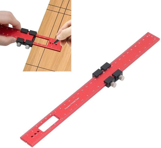 Liniar di precisione per lavorazione del legno 300 mm - Liniar di precisione - Liniar di misura - Strumento per lavorazione del legno - Lega di alluminio - Adatto per lavorazioni meccaniche - Nivellatore di precisione