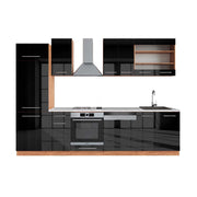 Cucina componibile Fame-Line Antracite lucido/Rovere dorato 300 cm, PL Marmo Vicco