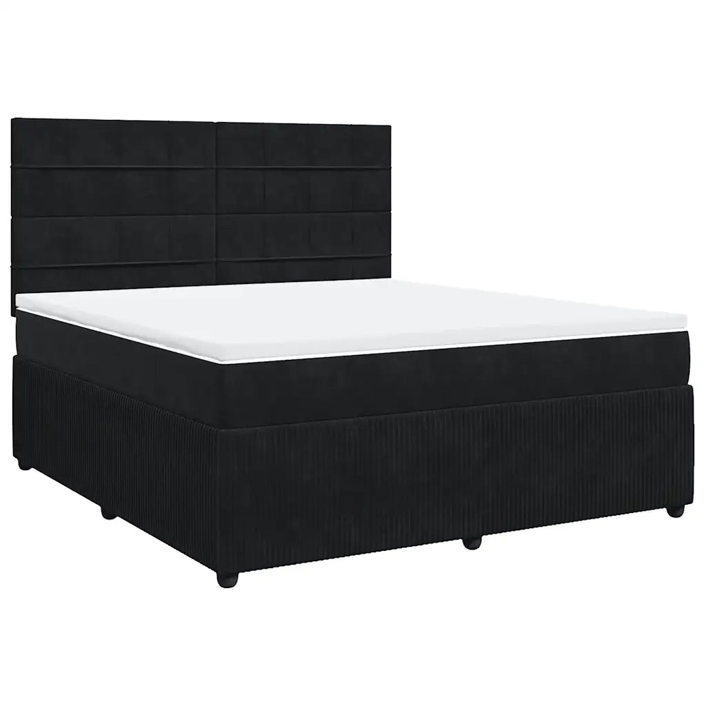 Giroletto a Molle con Materasso Nero 180x200 cm in Velluto 3294708