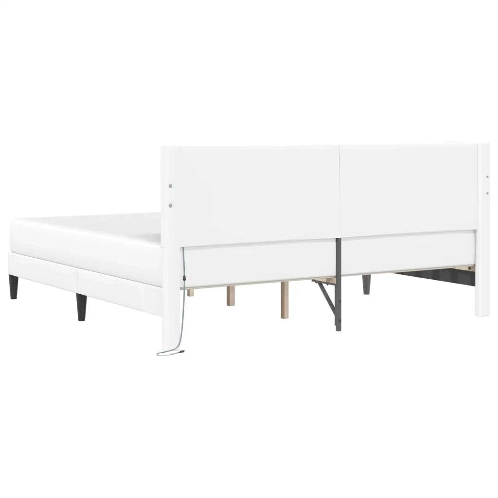 Struttura del letto con testiera Bianco 180 x 200 cm Similpelle 3415008