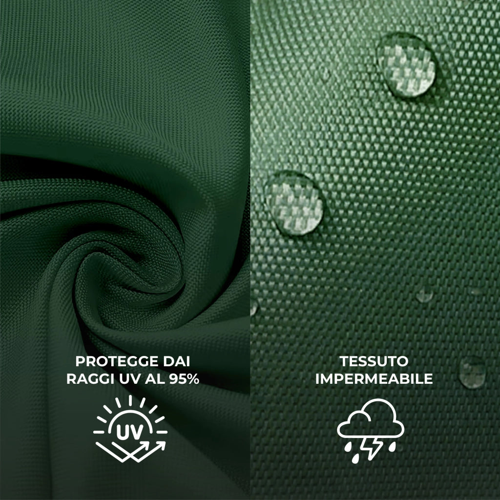 Tenda a Vela Ombreggiante Impermeabile con Anelli Rinforzati Copertura Sole per Giardino Terrazzo Balcone Patio Diverse Forme e Misure Verde - Triangolare3x3 Metri
