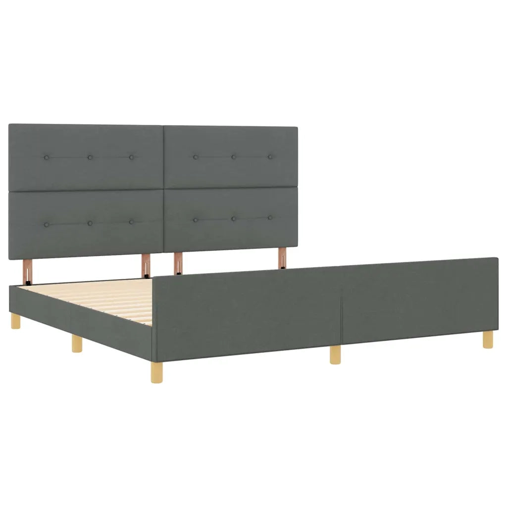 Struttura del letto Grigio scuro 200 x 200 cm Tessuto 3344754