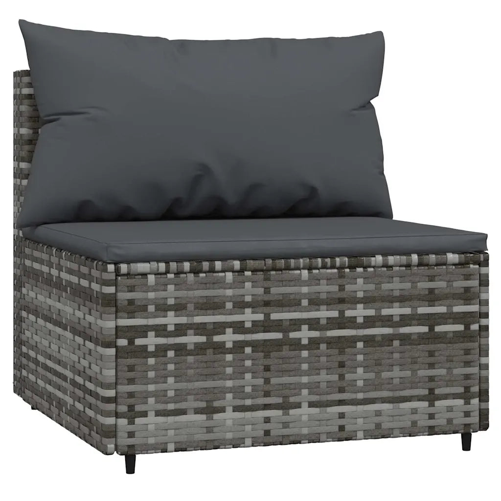 Set Divani da Giardino 4 pz con Cuscini in Polyrattan Grigio 319768