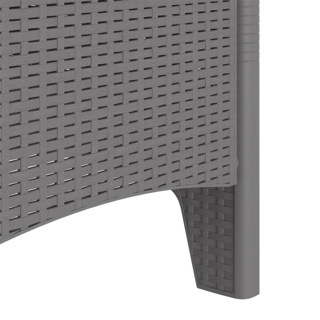 Sedie da Giardino con Cuscini Set di 4 Grigio Chiaro Polyrattan