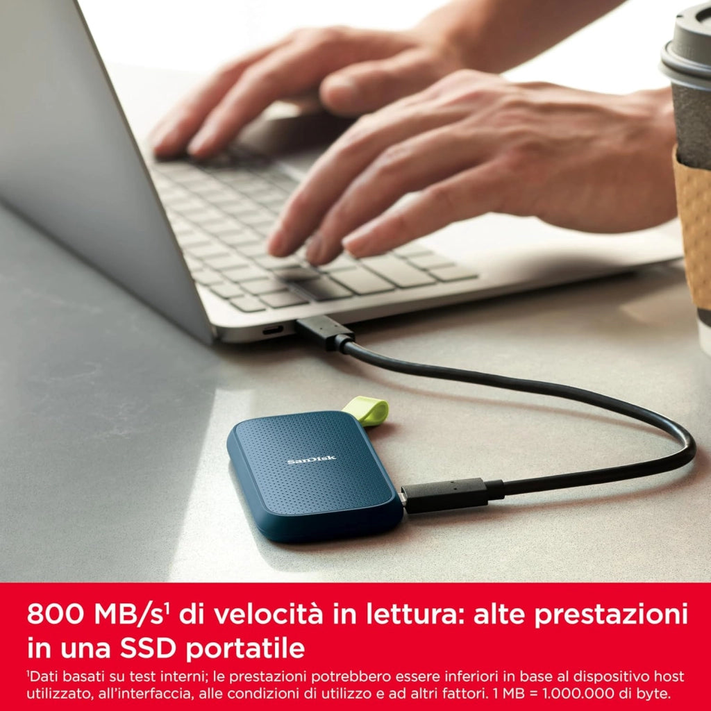 SSD Portatile 2 TB (SSD externa con velocità di lettura fino a 800 MB/s, resistente alle cadute da un massimo di due metri, gancio in gomma) Monterey