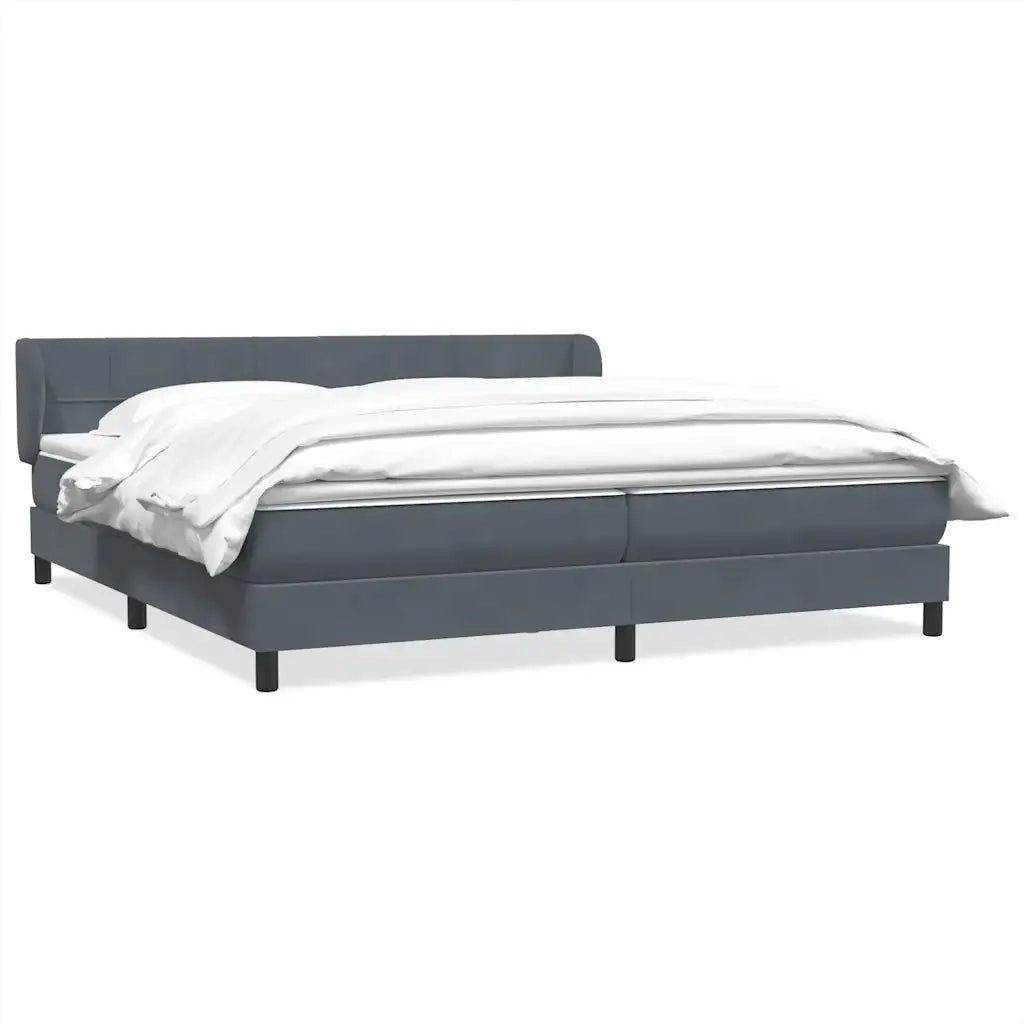 Giroletto a Molle con Materassi Grigio Scuro 180x210 cm Velluto 3317536