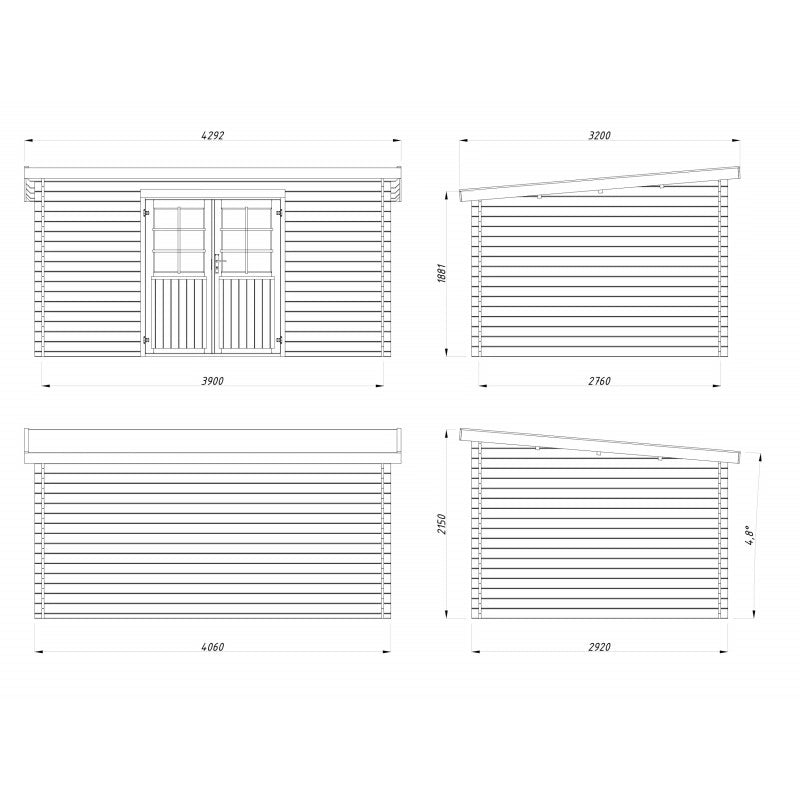 Casetta da giardino in legno 406x292 cm, pareti 28 mm impregnate autoclave, porta doppia con serratura, per attrezzi e deposito esterno - Esterni da Vivere