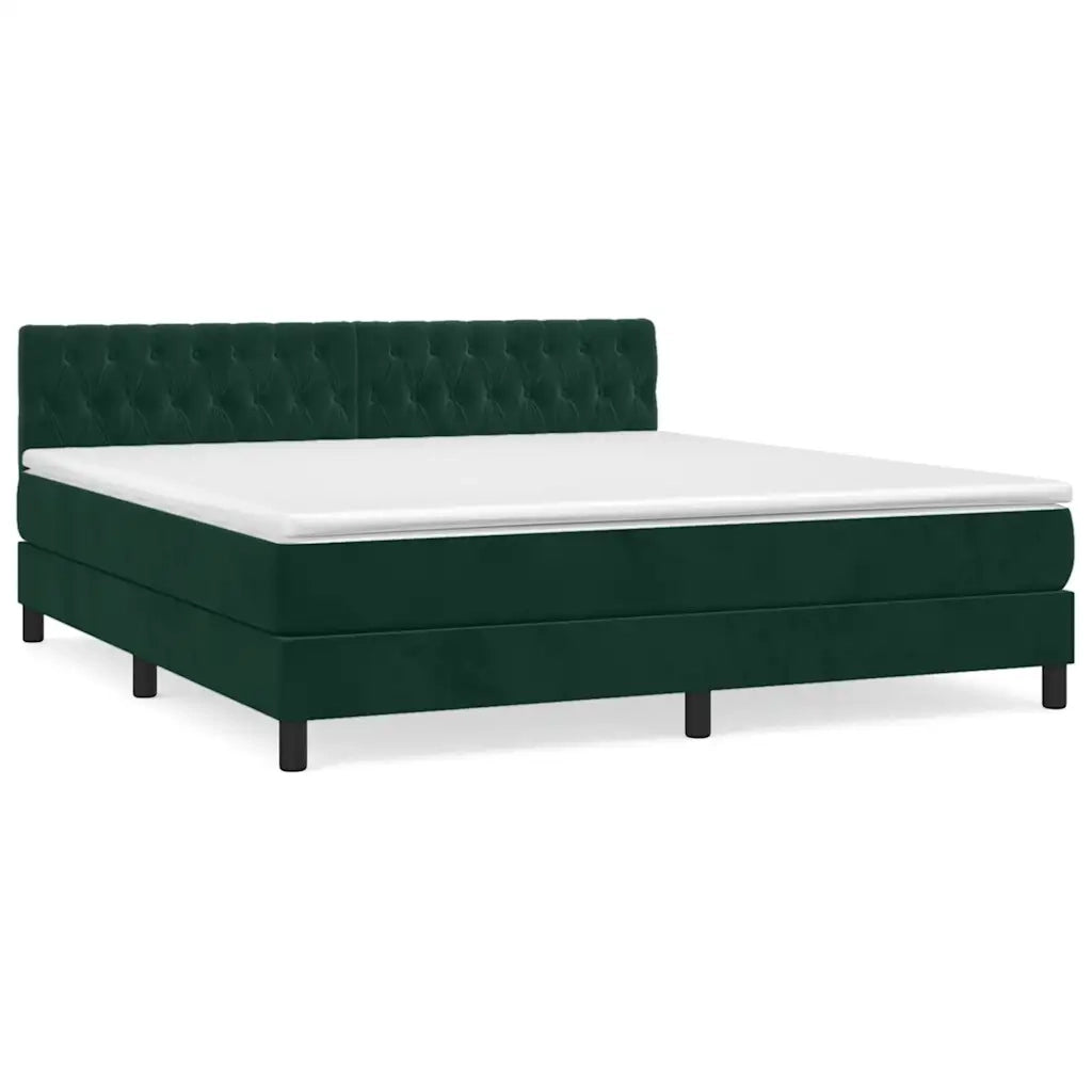 Giroletto a Molle con Materasso Verde Scuro 180x200 cm Velluto 3141500