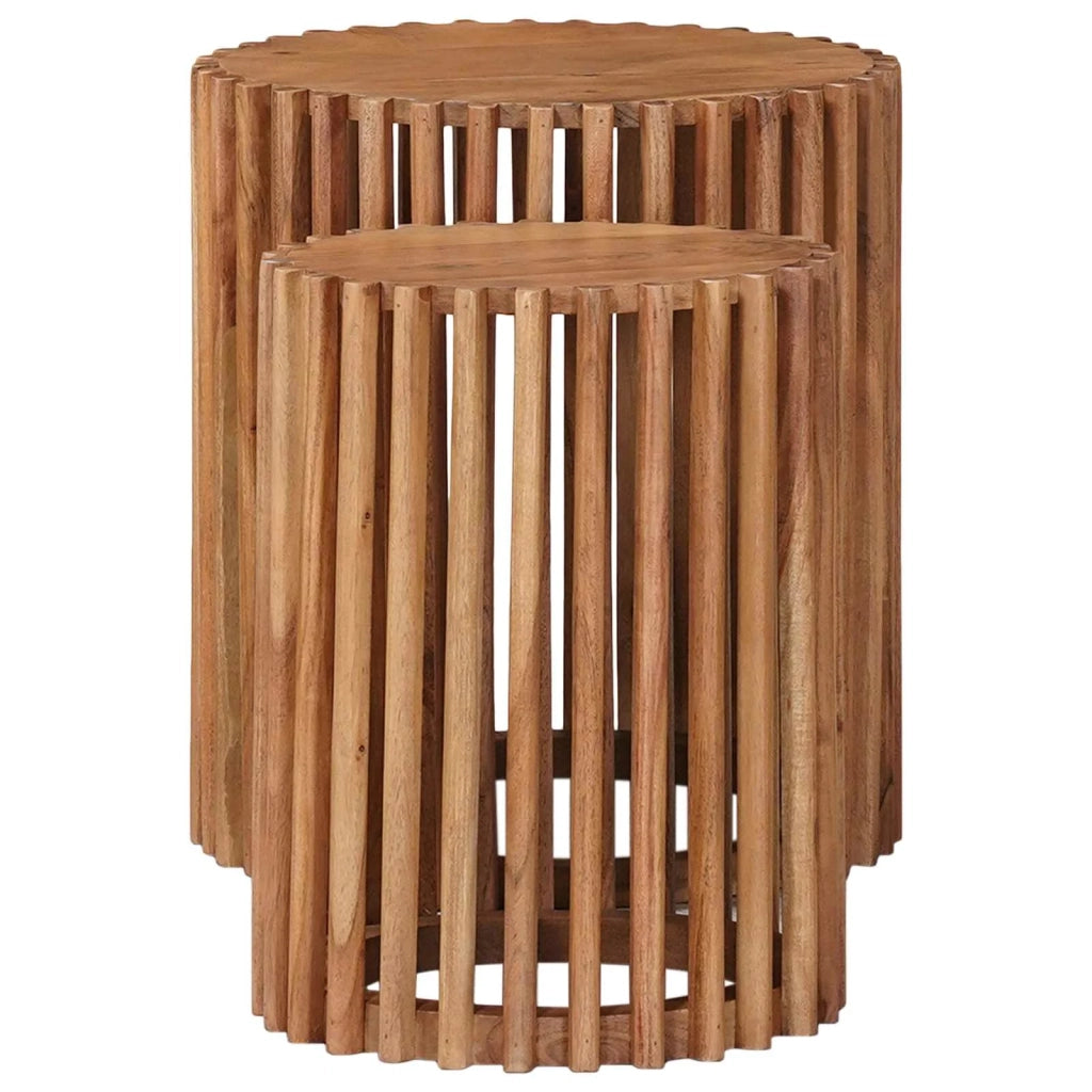 Set di Tavolini Fatti a Mano 2 pcs Marrone Teak 40 x 40 x 45 cm