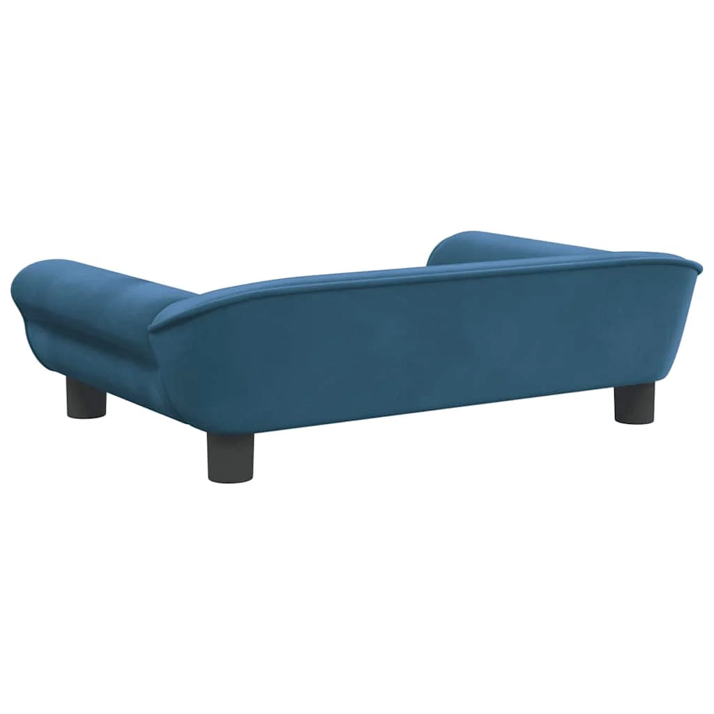 Cuccia per cani con cesto divano confortevole 70 x 48 x 22 cm velluto blu 02_0042883
