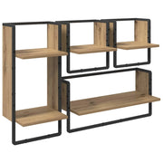 4 pz Set Mensole da Parete | Scaffali a Parete | Ripiano a parete Rovere artigianale 65 x 25 x 30 cm