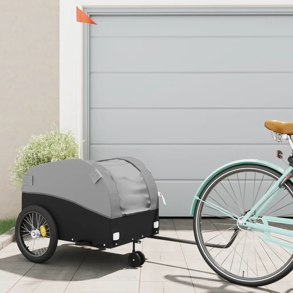 Rimorchio da Bici Nero e Grigio 45 kg in Ferro CFW9439862