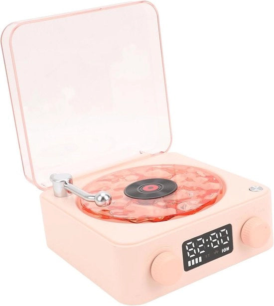 Distributore Bluetooth Portatile con 4 Modalità Tavola Stereofono con Orologio e Lampada Notturna a Soffio.