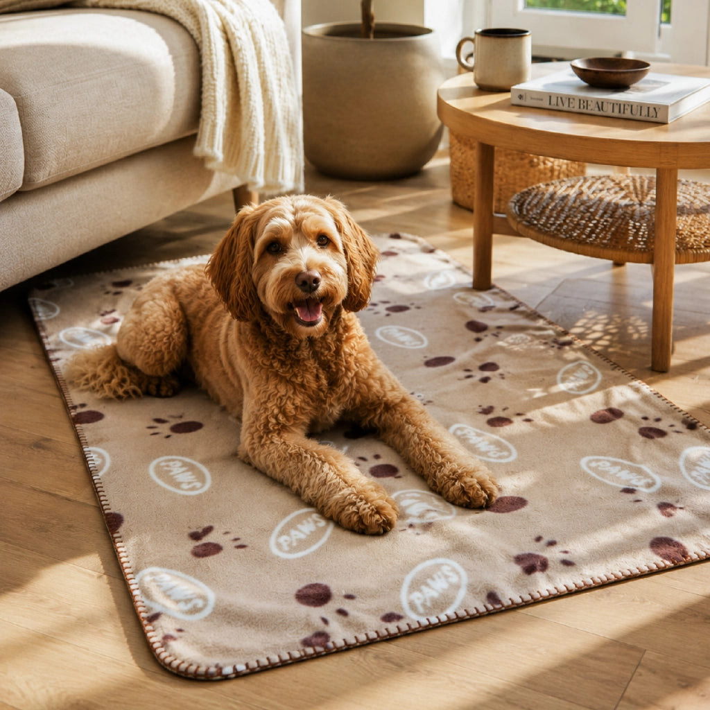 Set 6 Coperte per Cani e Gatti in Morbido Pile, Coperta Animali Lavabile e Riutilizzabile, Tappetino Proteggi Divano e Cuccia, 2 Misure 55x78 cm o 80x120 cm, 2 Colori Beige o Panna Beige - 80x120 cm