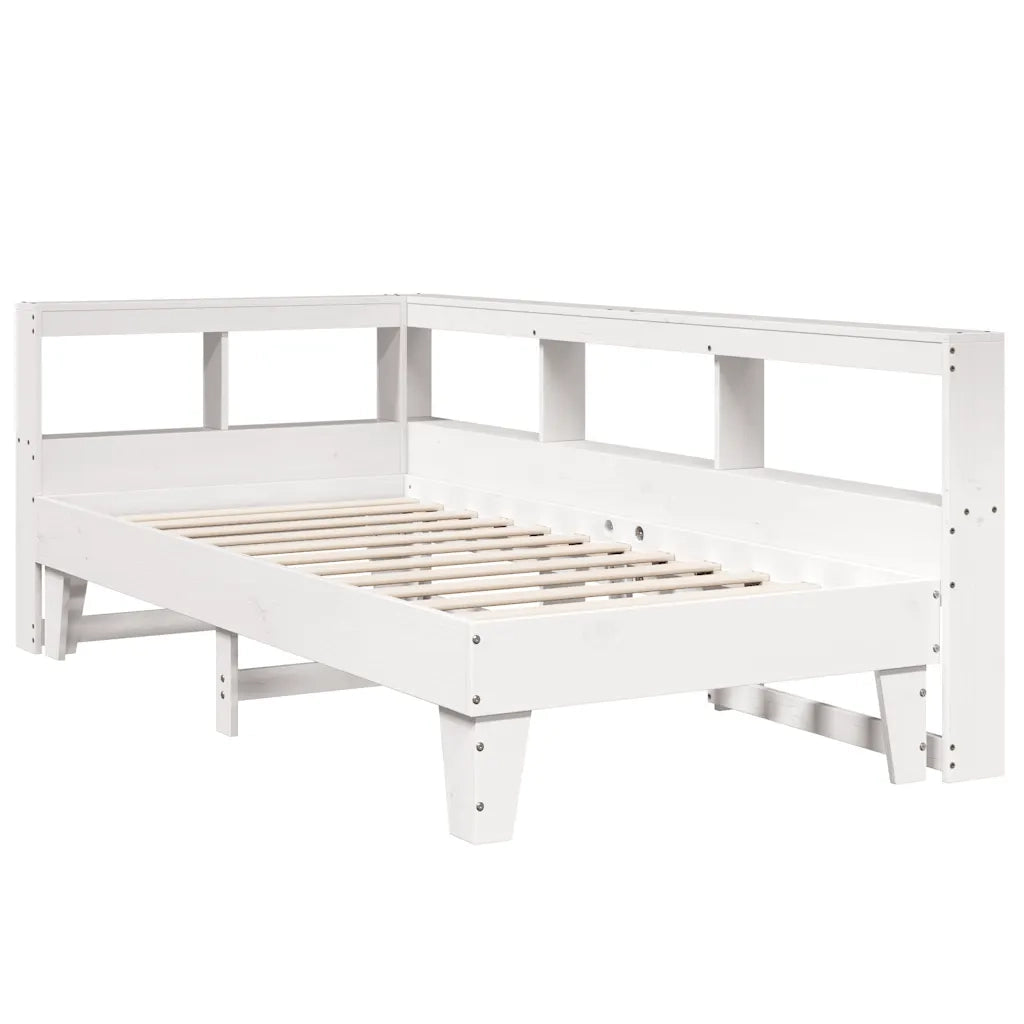 Letto con Libreria senza Materasso-Struttura Letto con contenitore 75x190 cm in Legno Pino 191370