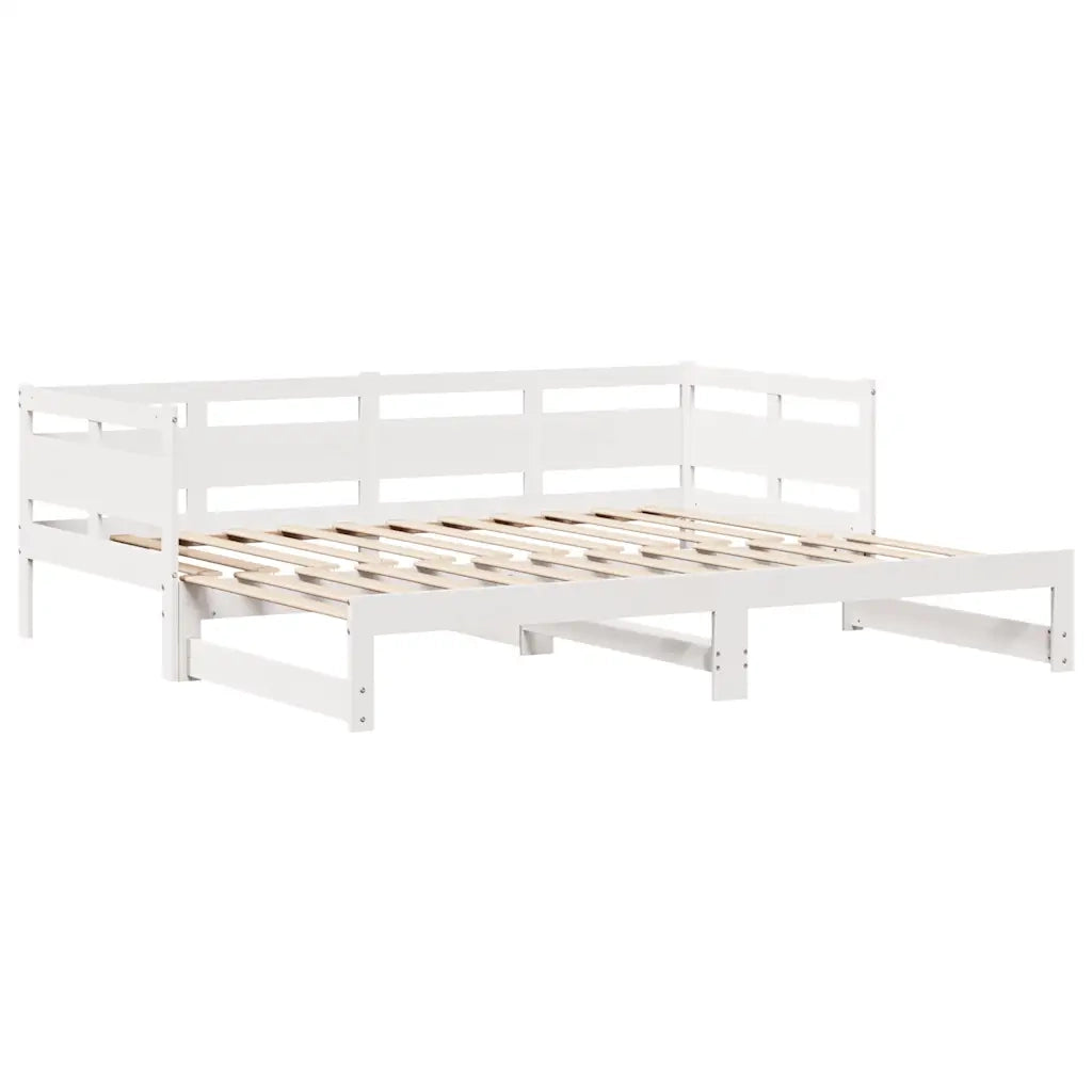 Letto Estraibile con Cassetti senza Materasso-Struttura Letto con contenitore Bianco 90x200 cm 519523