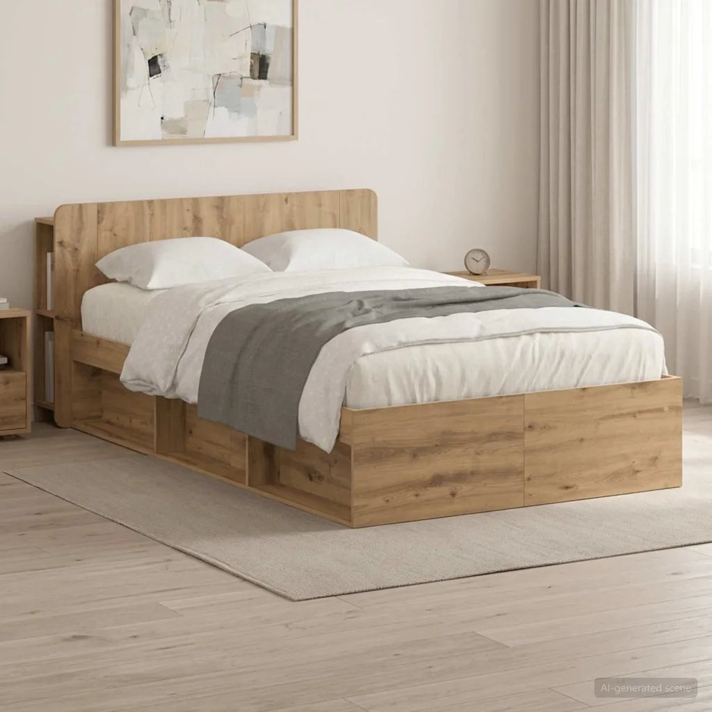 Telaio del letto con storage Rovere Artigianale 120 x 200 cm
