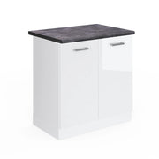Vicco Mobile lavello cucina Bianco lucido 80 cm , PL Antracite