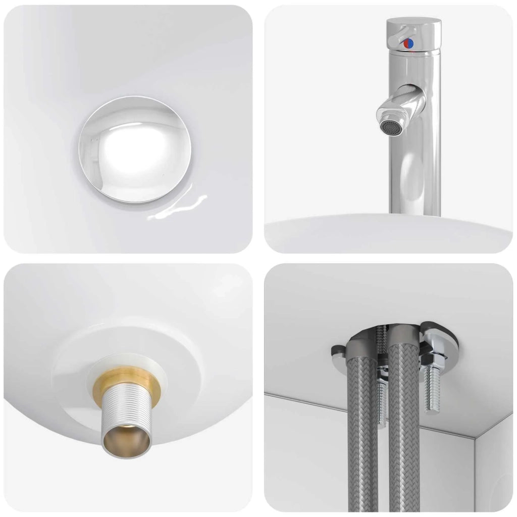 Set di mobili per il bagno 2 pz Bianco Legno ingegnerizzato 3404034