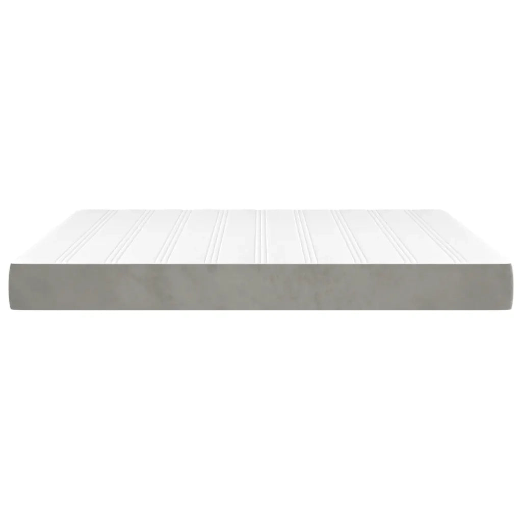 Materasso a Molle Insacchettate Rigidità Media Grigio Chiaro 193x203x20 cm King in Velluto 347891